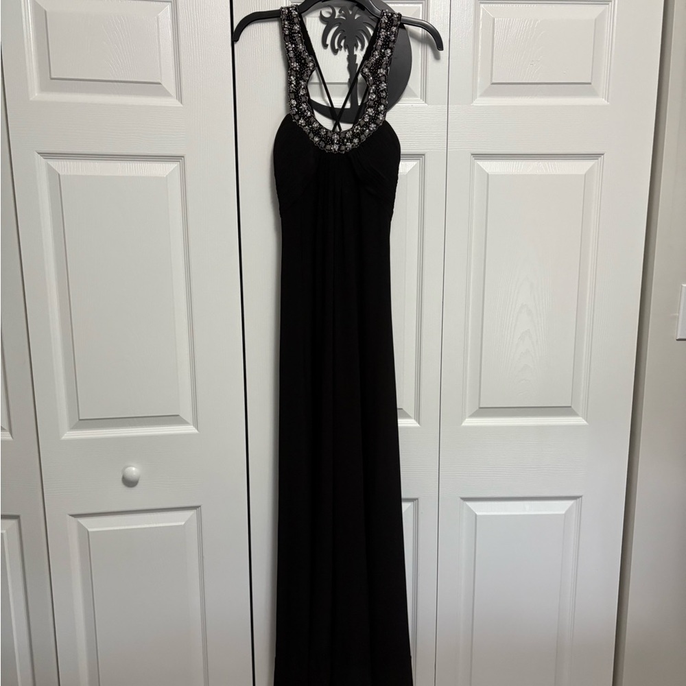 JS Boutique Black Backless Dress with Silver Accents - Picture 2 of 6
